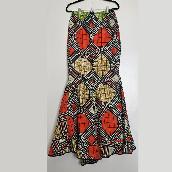Unique Elegant Handmade African Print Fishtail Maxi Skirt, S (please, read) - Picture 2 of 8